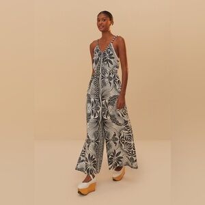 Black and Off-White Monochrome Elegance Scarf Lenzing™ Ecovero Euroflax Jumpsuit
